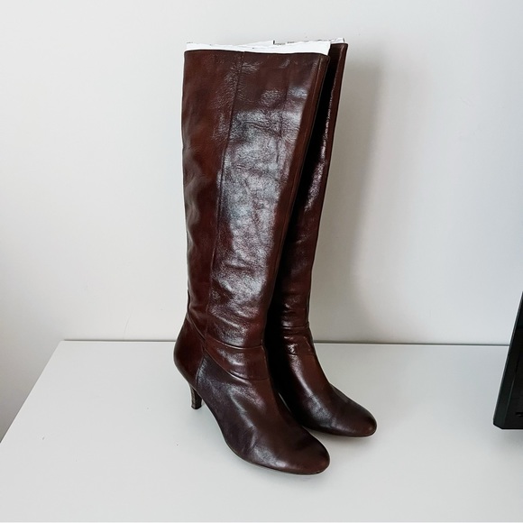 Nine West Shoes - Nine West Medium Brown Knee High Heeled Boots